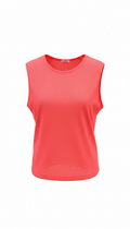 Mesh Cap Sleeve Top Orange