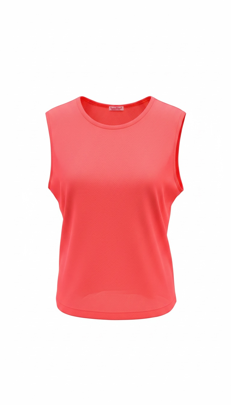Mesh Cap Sleeve Top Orange