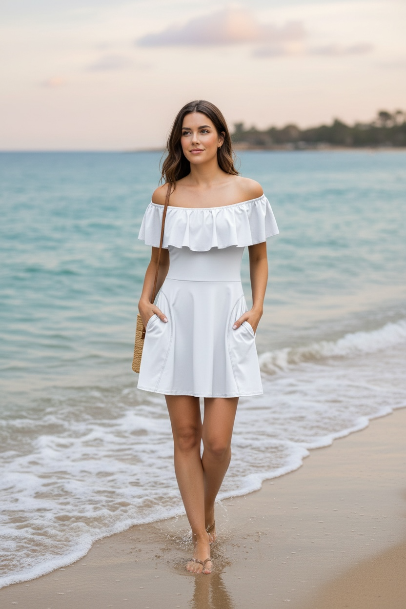 Rejane Skort-Dress/Romper – Swimmable SPF 50+ Golf & Pickleball Dress | Monetti Apparel