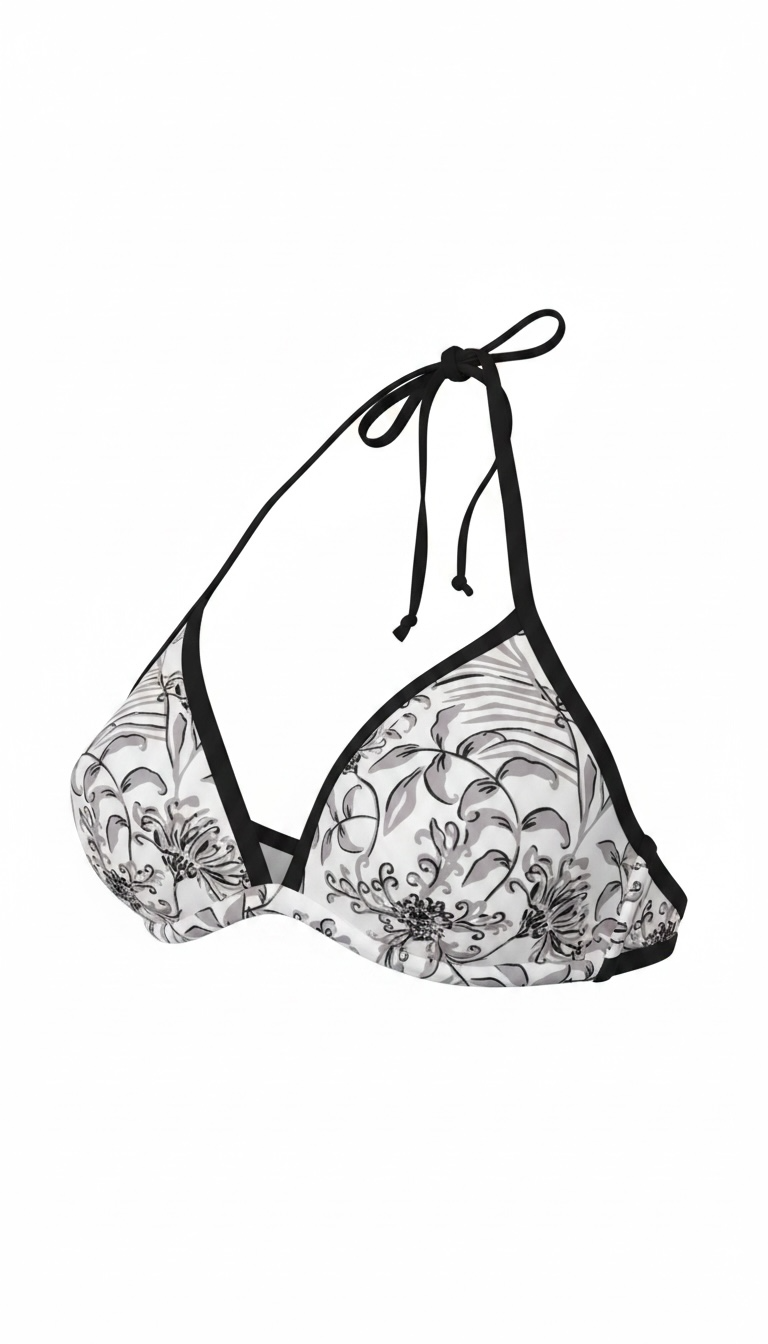 Blooming Grey Bikini Top