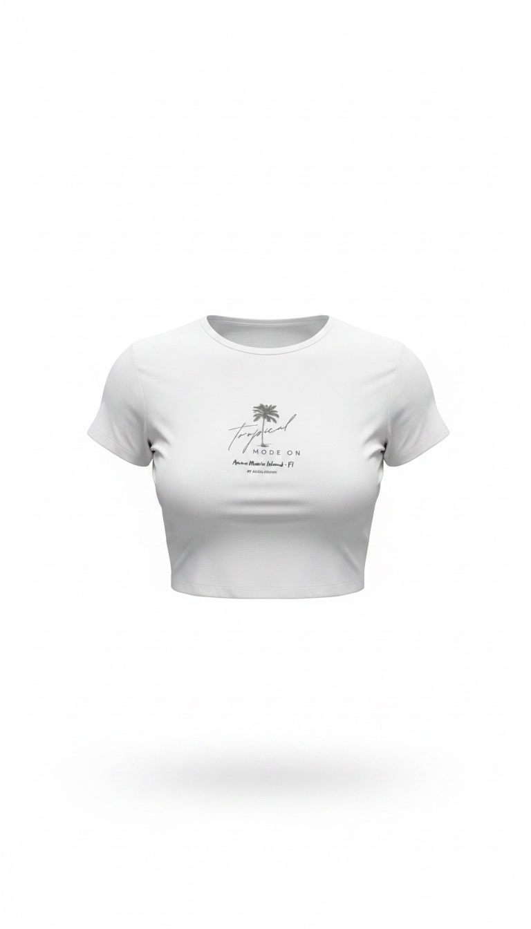 AMI Souvenir Cropped Top – White | Tropical Mode On Anna Maria Island