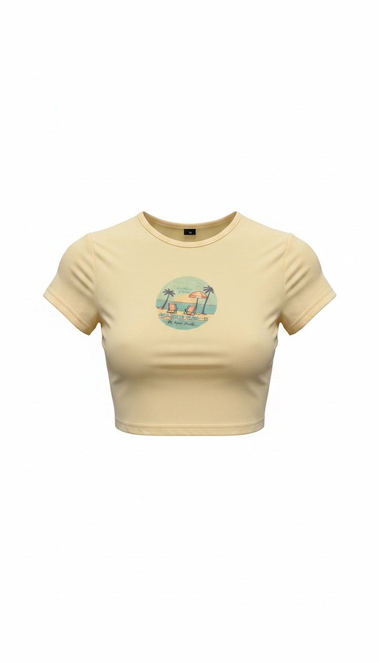 AMI Souvenir Cropped Top – Yellow | Vacation Mode Anna Maria Island