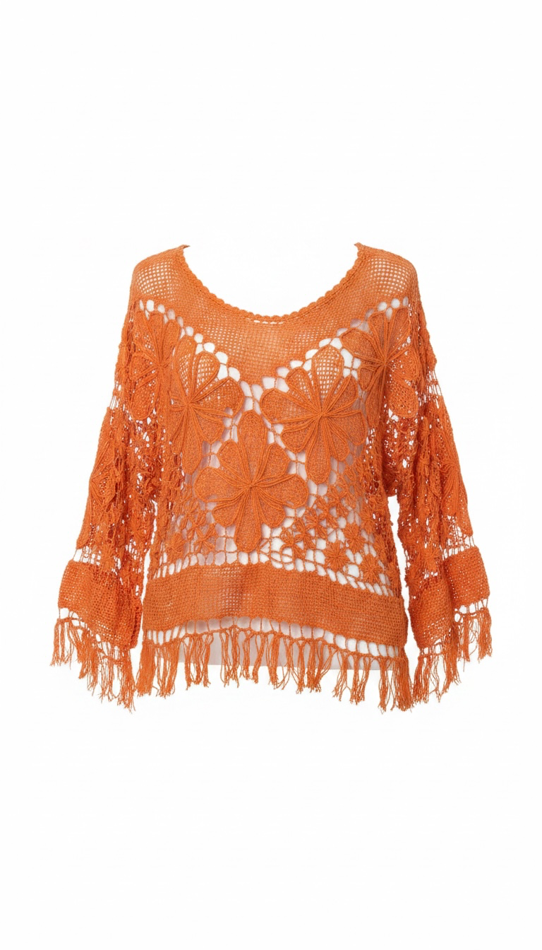 Crochet Coverup/Top Orange