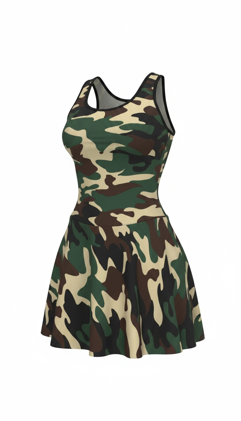 Monaliza Skort-Dress – Military Print